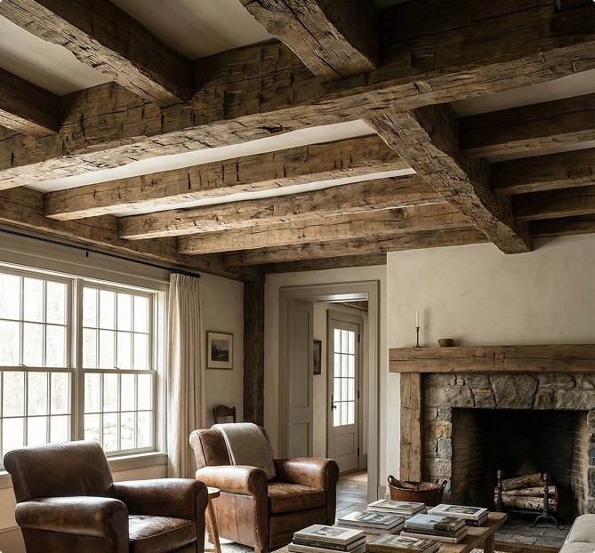 Custom lightweight faux wood trusses for commercial ceiling design