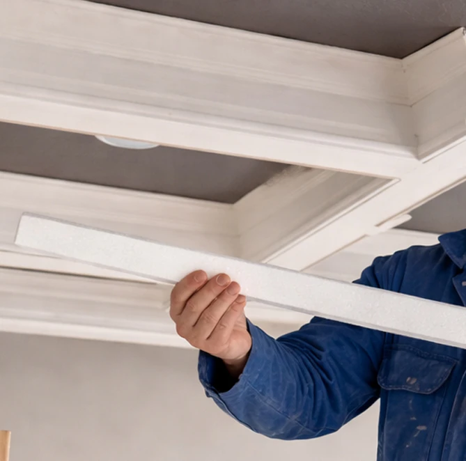 coffered ceiling installation 3