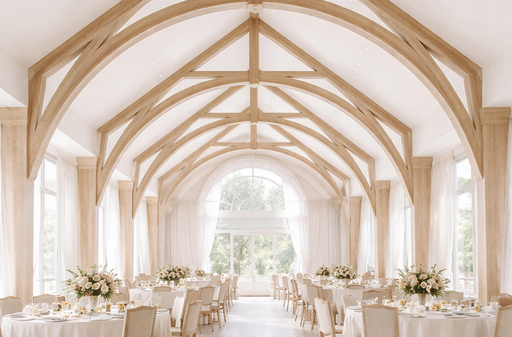 custom faux wood trusses 11