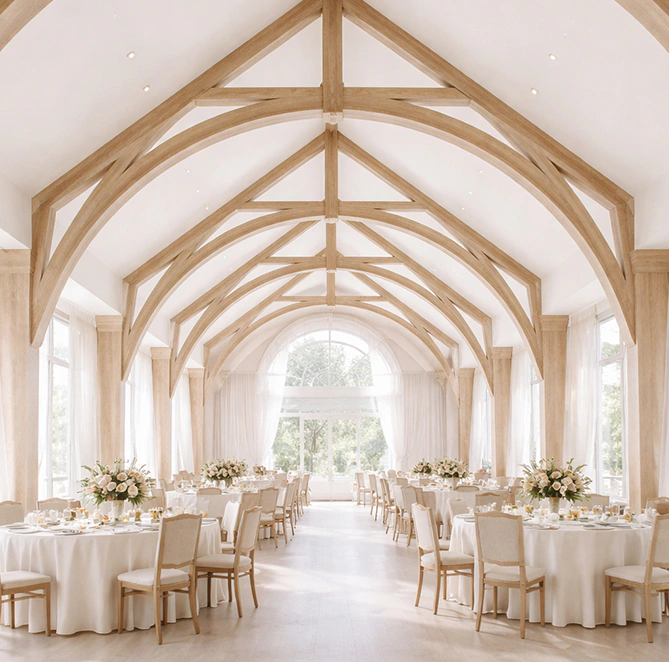 custom faux wood trusses 31