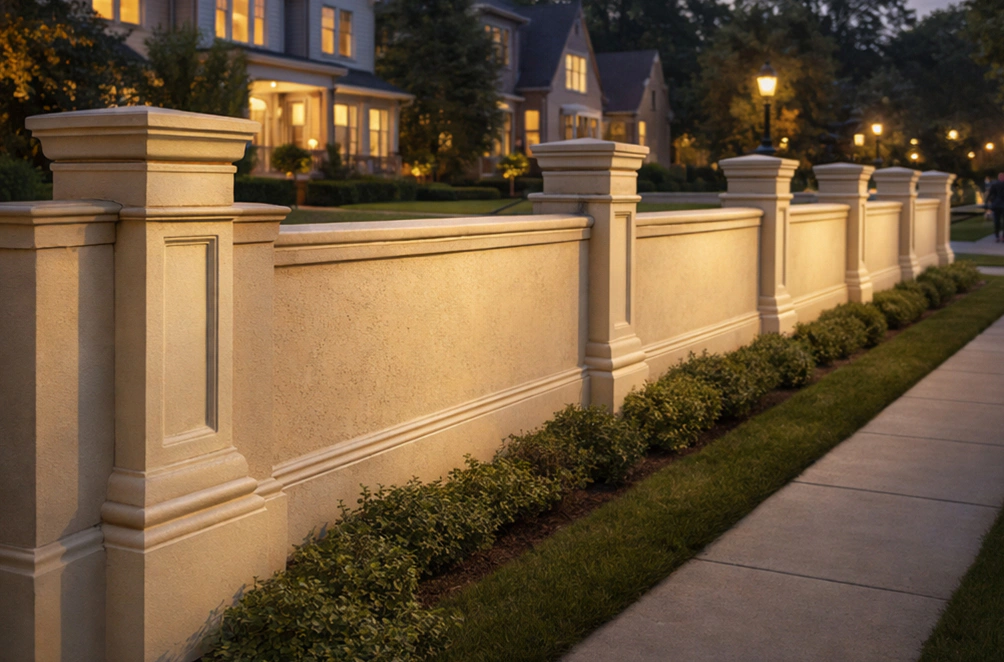Stucco Architectural Fencinggallery 1 Horizontal