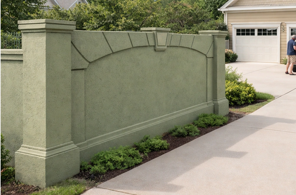 Stucco Architectural Fencinggallery 3 Horizontal