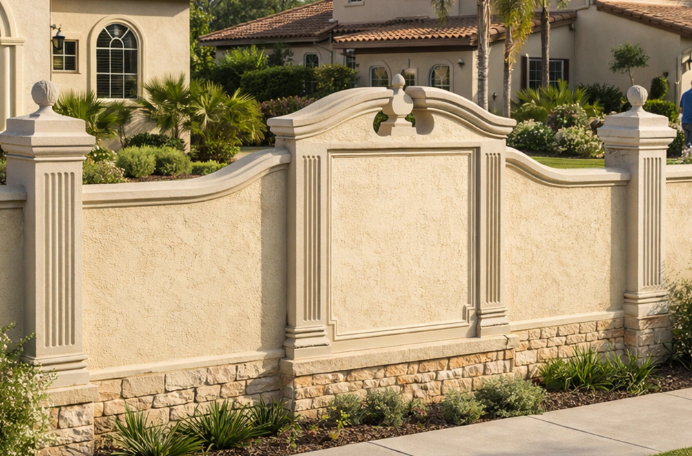 Stucco Architectural Fencinggallery 5 Horizontal