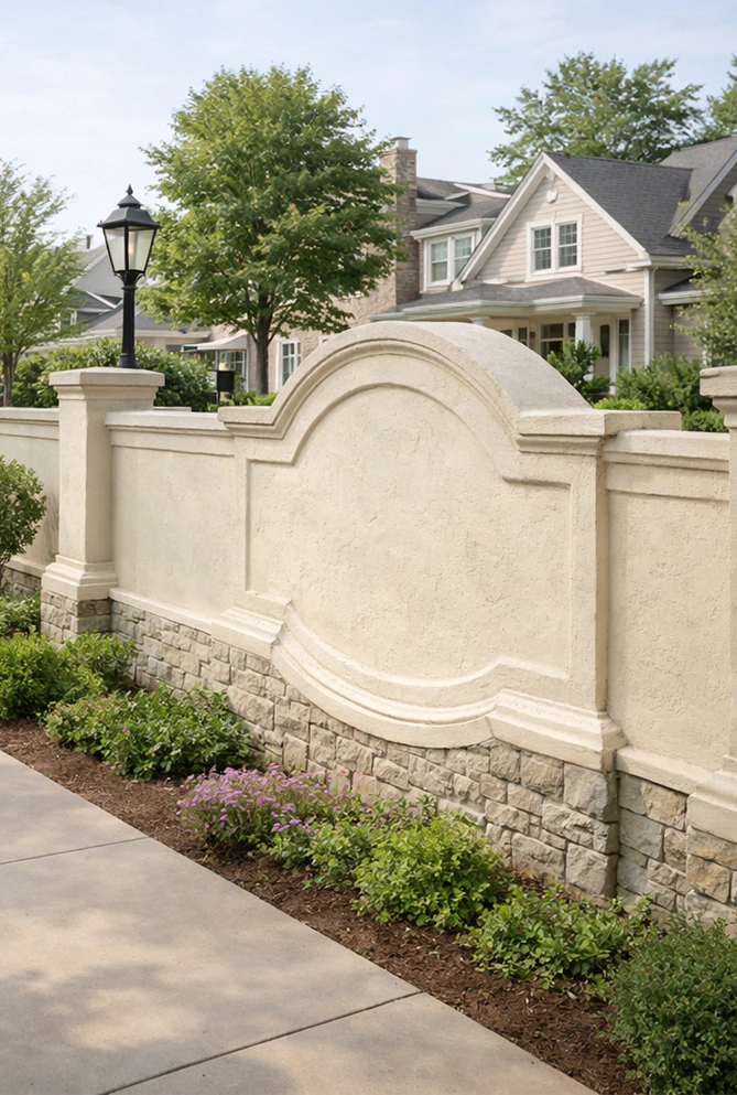 Stucco Architectural Fencinggallery 6 Vertical