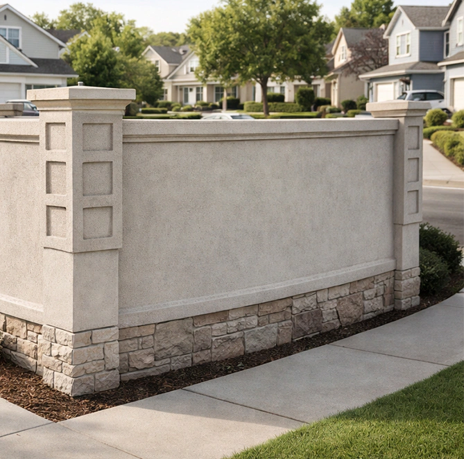 Stucco Architectural Fencinggallery 7
