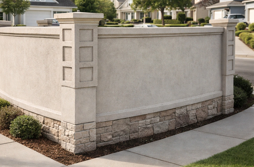 Stucco Architectural Fencinggallery 7 Horizontal