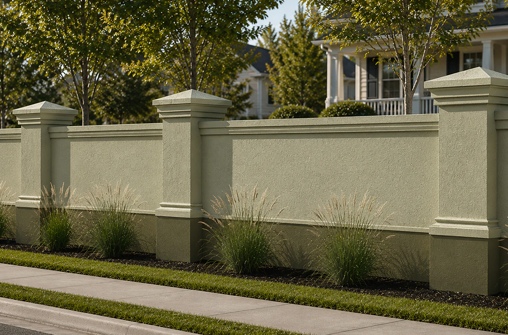 Stucco Fence Wall 10
