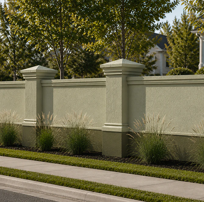 Stucco Fence Wall 12