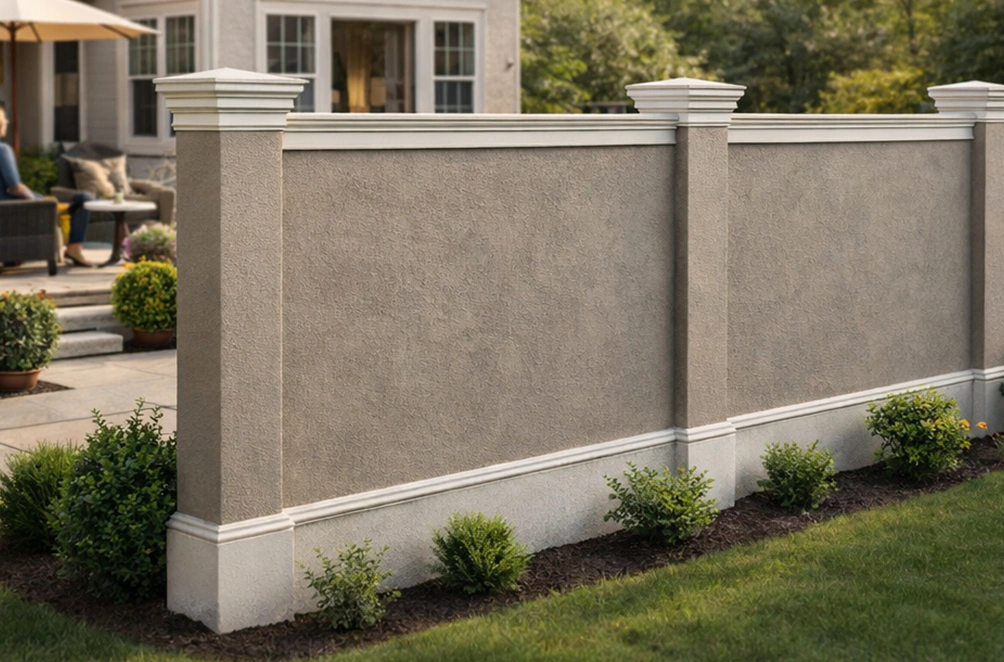 Stucco Architectural Fencinggallery 2 Horizontal