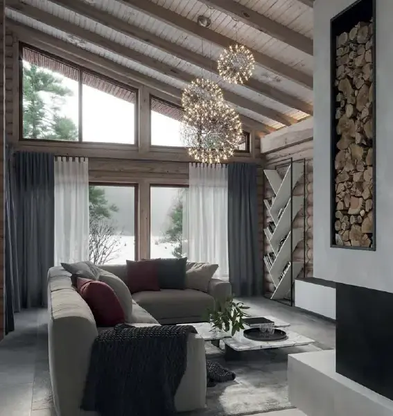 Vigas de imitación madera de estilo costero