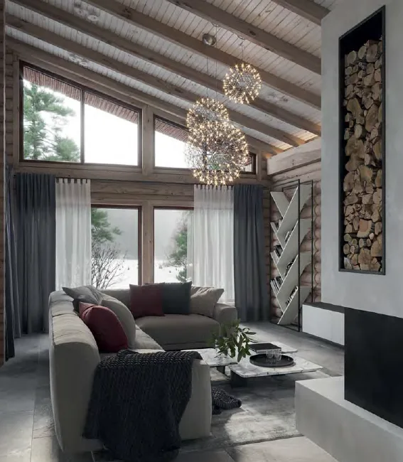 Vigas de imitación madera de estilo costero